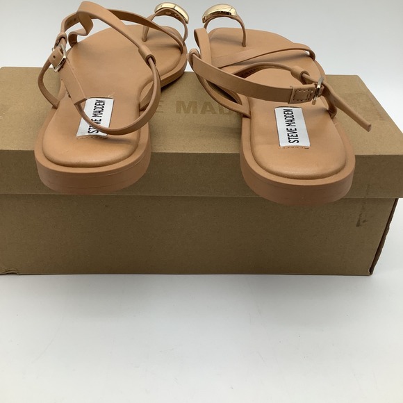 Steve Madden Baylee Cognac Toe Ring Ankle Strap‎ Sandals Womens Size 9 New - Picture 3 of 6